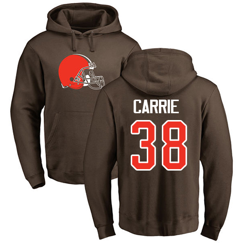 Men Cleveland Browns T J Carrie Brown Jersey #38 NFL Football Name and Number Logo Pullover Hoodie Sweatshirt->cleveland browns->NFL Jersey